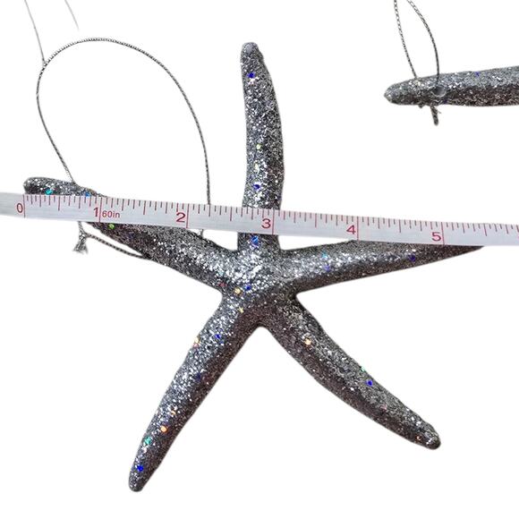 Holiday Lane Silver Starfish Christmas Ornament Costal Beach Nautical Sea Decor - Picture 4 of 4